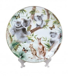 Australian Wildlife Plates Round Plate w Stand 26cm w Box Souvenir Gift Koala