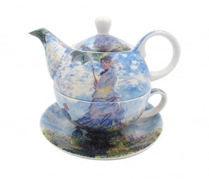 Monet Woman With A Parasol Teapot Tea Pot Tea For One Fine Bone China w Box Gift