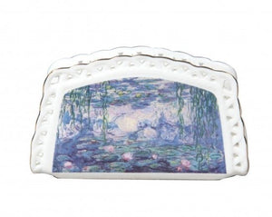 Monet Water Lilies Napkin Holder Fine Bone China w Box Gift Xmas Gift