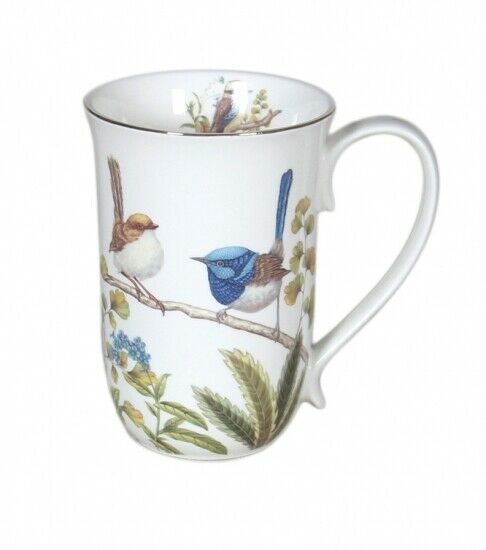 Australian Birds Fine Bone China Coffee Tea Mug Cup 405cc Kookaburra Blue Wren