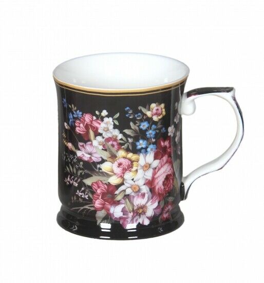 New Fine Bone China Bouquet Flowers Coffee Tea Mug w Handle Cup 415cc