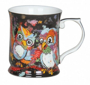 Cute Cheeki Little Owls Owl Couple Mug Cup 415cc White Fine Bone China w Box