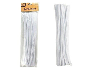 50X White Pipe Cleaners Chenille Stems Pipe Cleaner Stick Plain Colours Craft Art