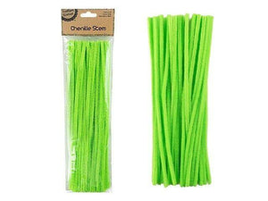 50X Lime Pipe Cleaners Chenille Stems Pipe Cleaner Stick Plain Colours Craft Art