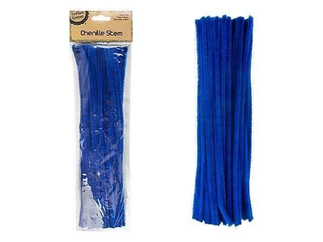 50X Royal Blue Pipe Cleaners Chenille Stems Pipe Cleaner Stick Plain C