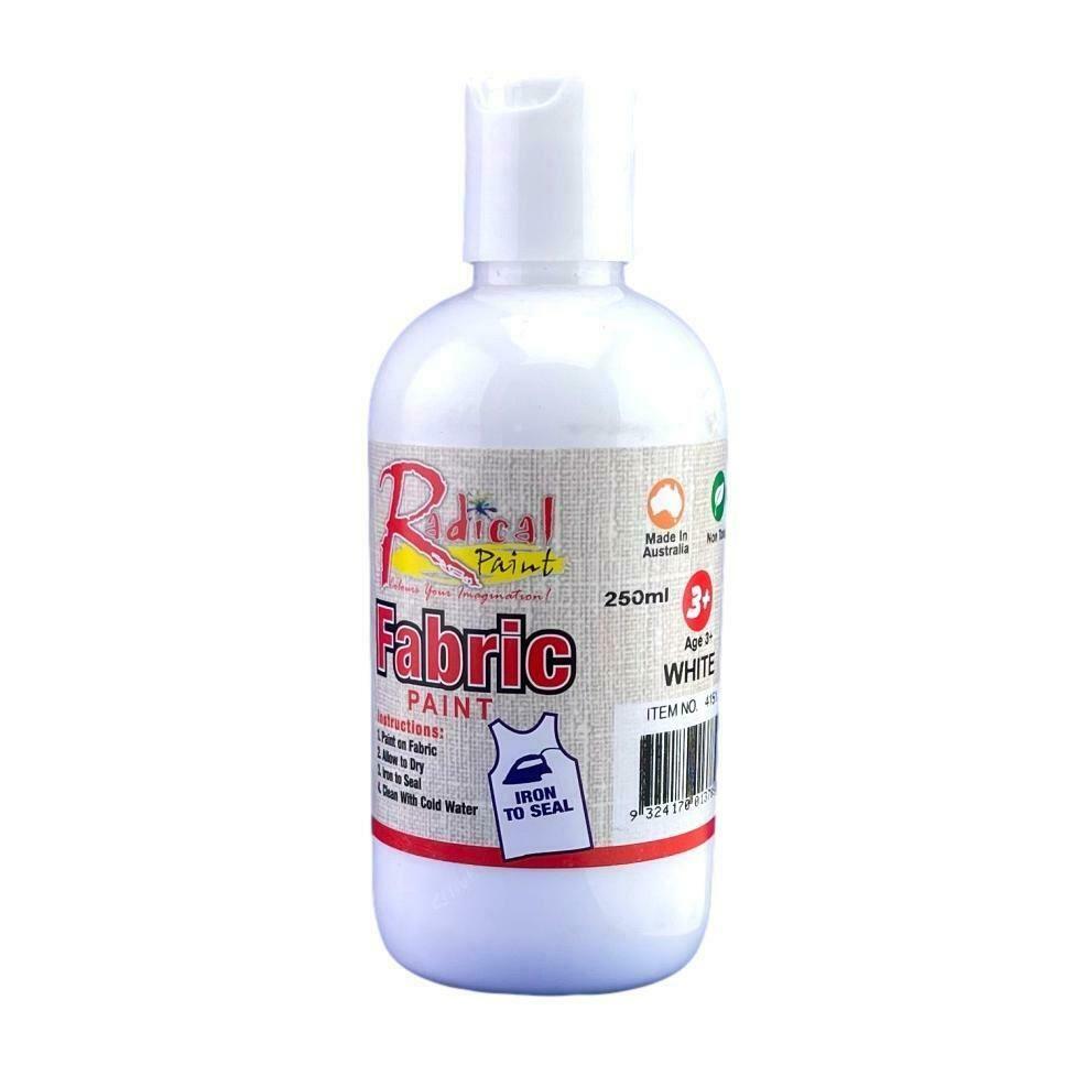 Radical Paint Fabric Paint Clothes Textile Ink Print Art Premium Quality Paint White 250ml