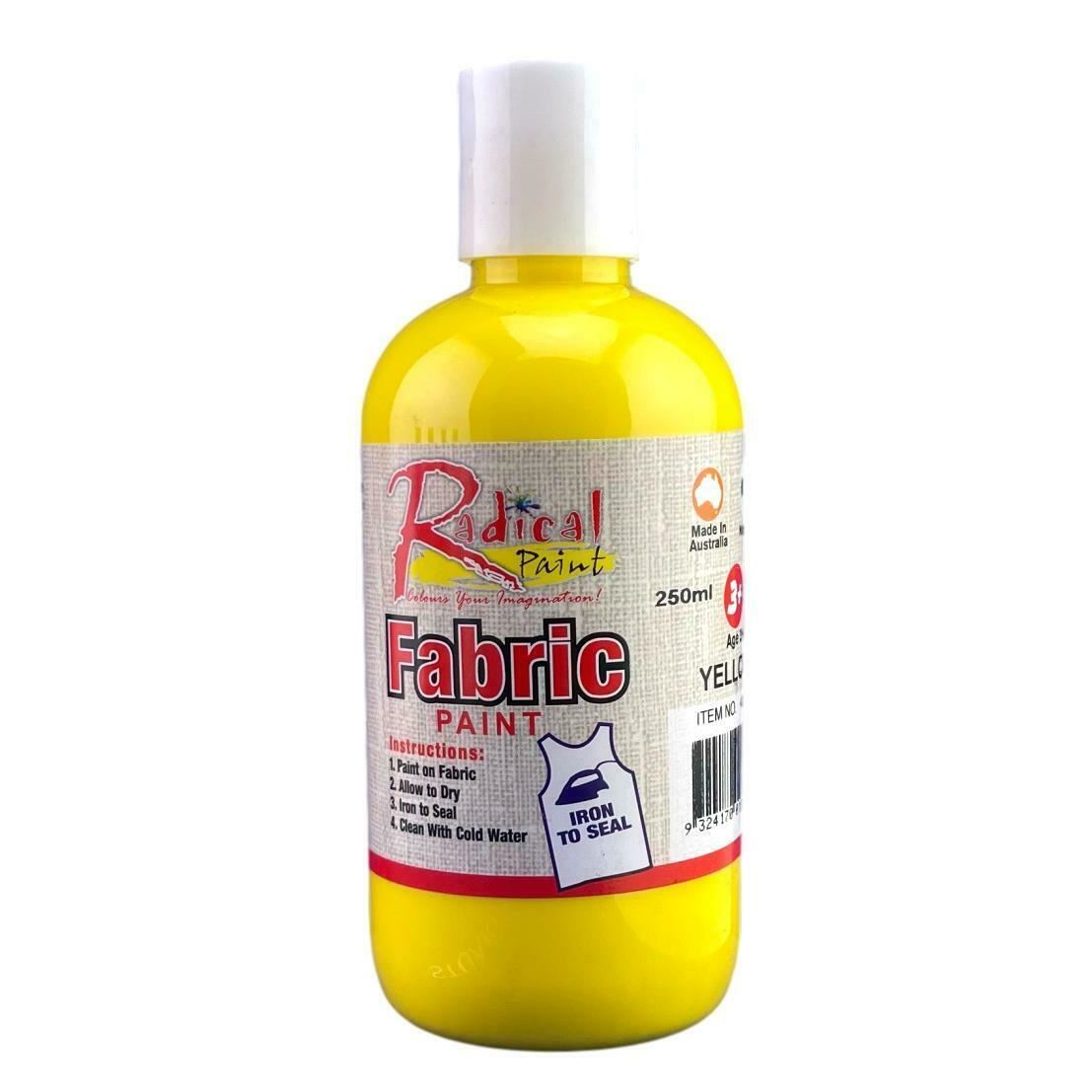 Radical Paint Fabric Paint Clothes Textile Ink Print Art Premium Quality Paint Yellow 250ml