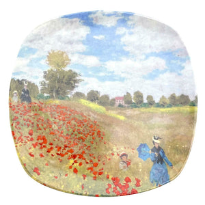 Monet Poppies 6 X Dessert Plates Fine Bone China Birthday Xmas With Gift Box