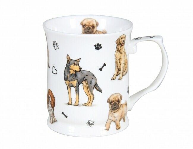 New Fine Bone China Dog Coffee Tea Mug w Handle Cup 415cc In Box Gift