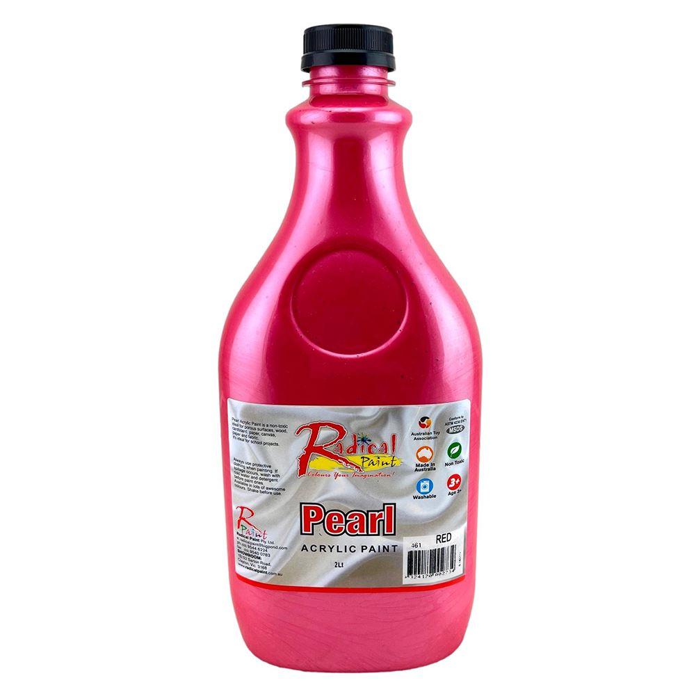 Radical Paint Pearl Colour Acrylic Paint Washable Student Bulk Art Paint Red 2L