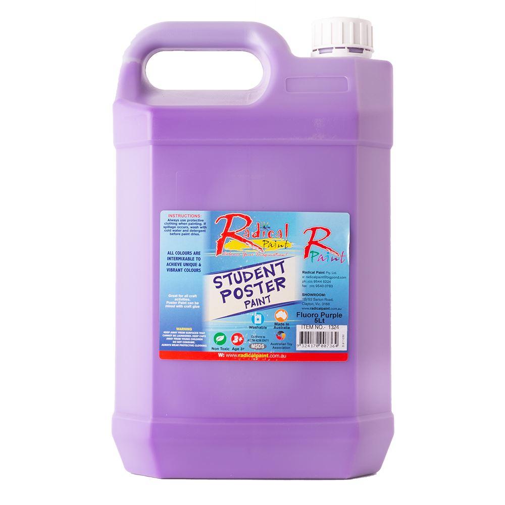 Student Poster Paint Acrylic Washable Paint Bulk Kids School Project Art Fluoro Purple 5L