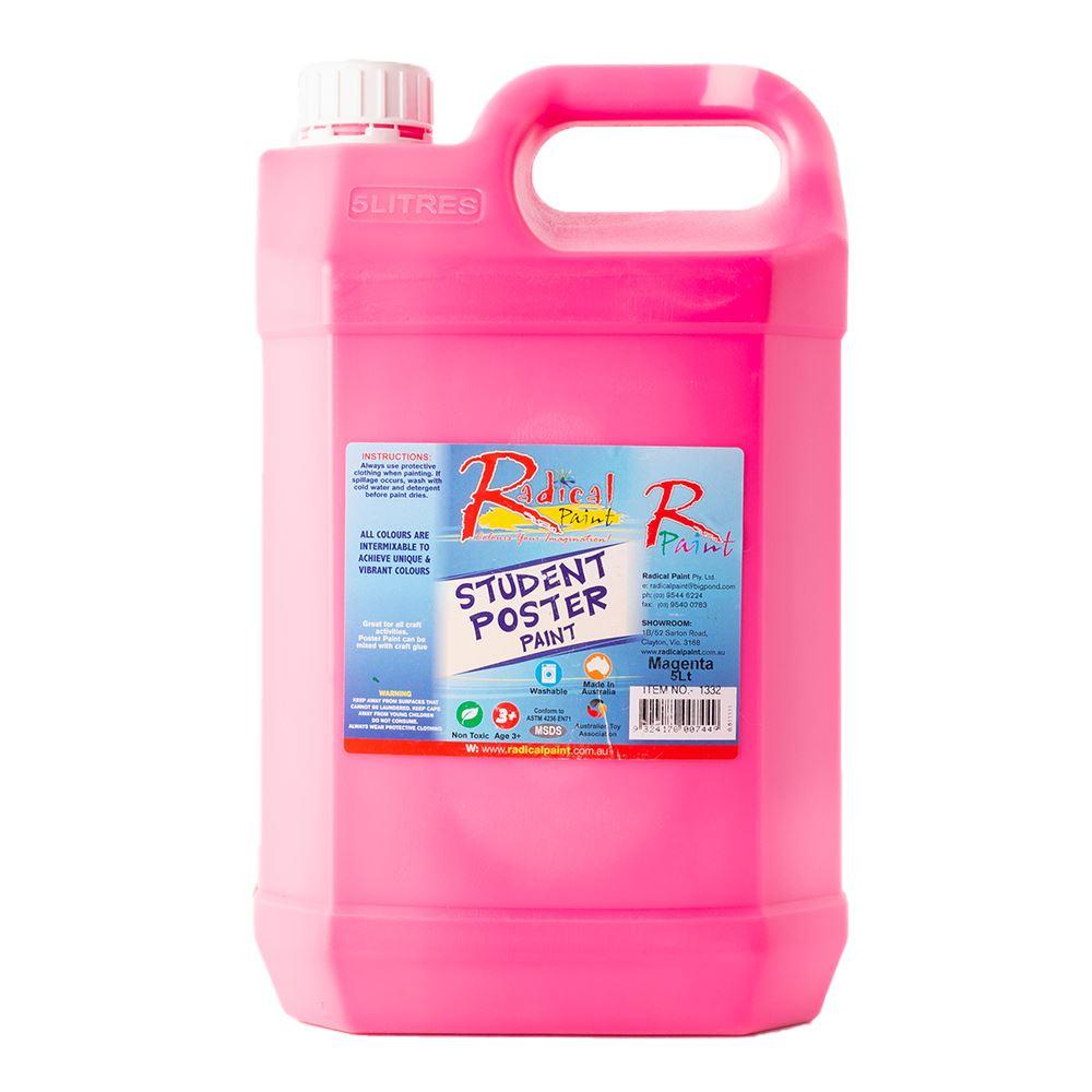 Student Poster Paint Acrylic Washable Paint Bulk Kids School Project Art Magenta 5L