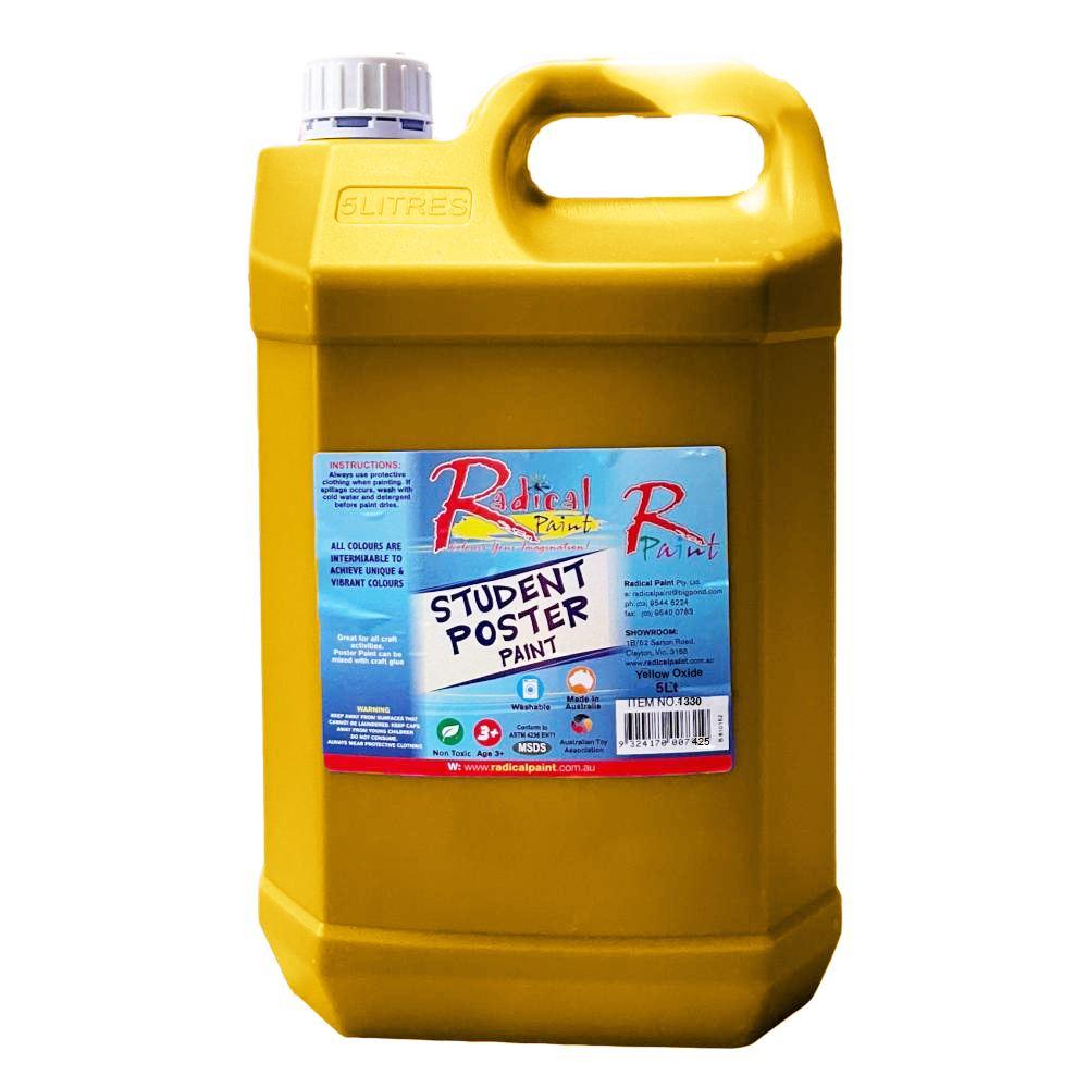 Student Poster Paint Acrylic Washable Paint Bulk Kids School Project Art Yellow Oxide 5L