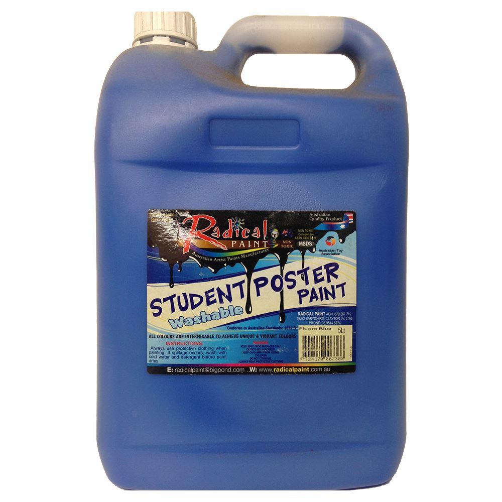 Student Poster Paint Acrylic Washable Paint Bulk Kids School Project Art Fluoro Blue 5L