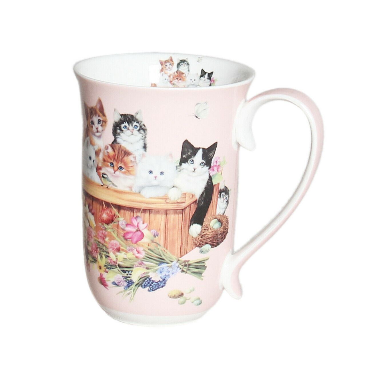 Cat Family Cute Cat Kitten in Pink Fine Bone China Coffee Tea Cup Mug 405cc