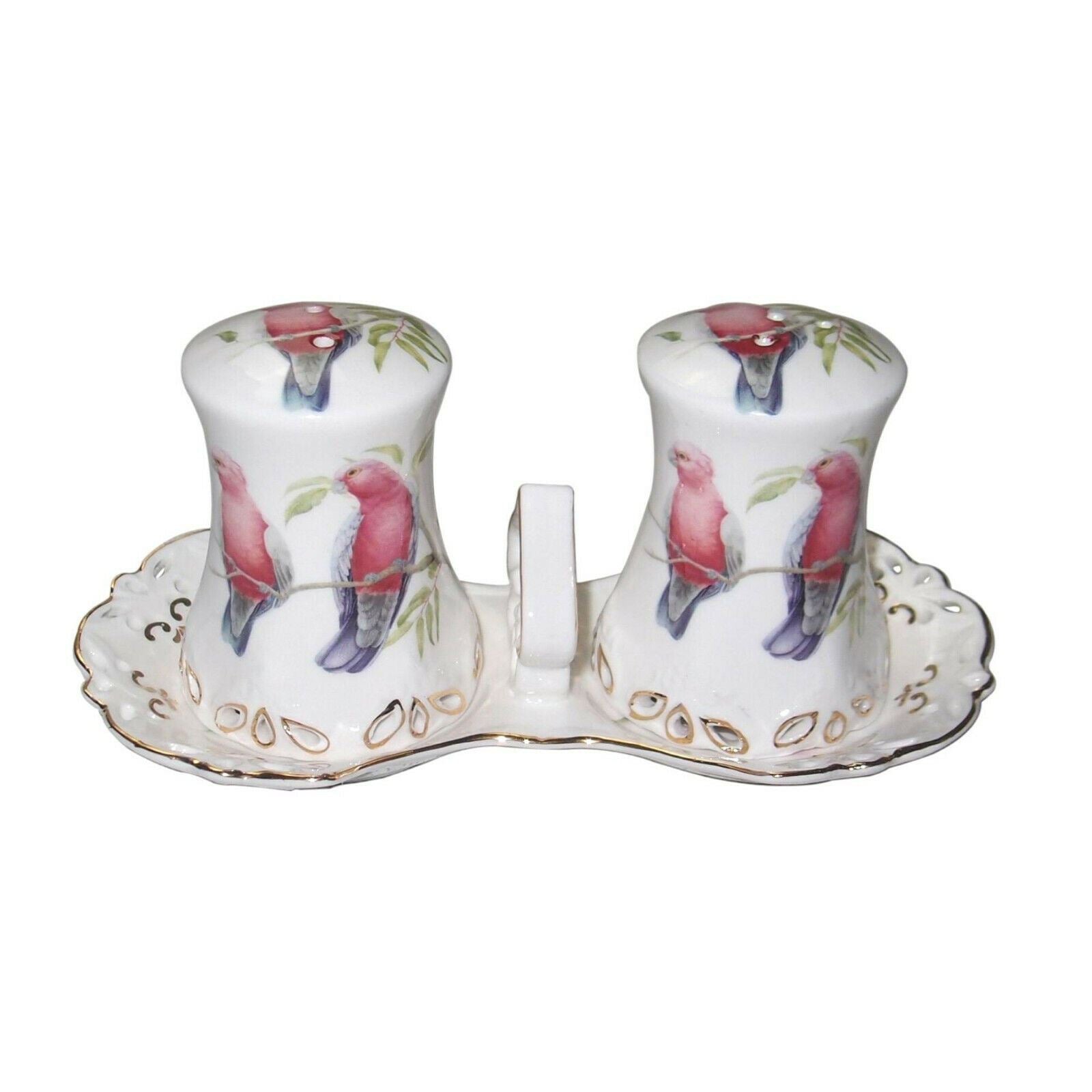 Galah Salt & Pepper Set Fine Bone China Birthday Xmas Mother's Day Gift