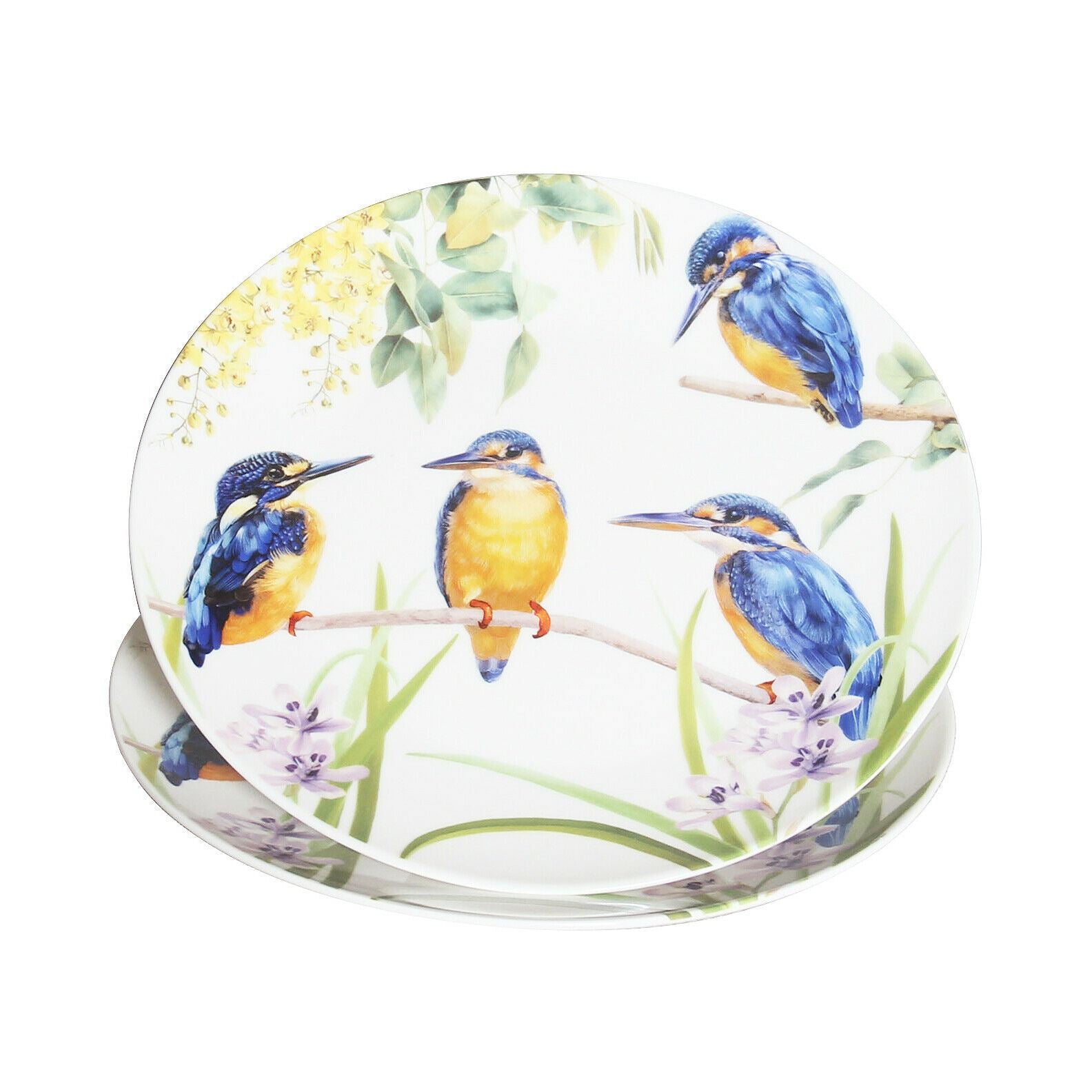 Set of 2 Fine Bone China 20cm Plate Kingfisher w Gift Box