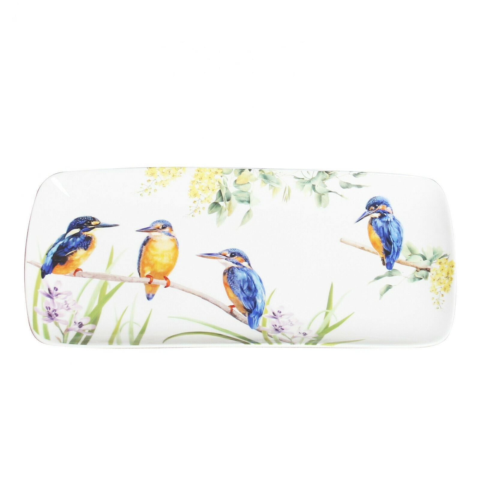 Kingfisher Long Serving Plate Bird Fine Bone China Rectangle Plate 30x13cm