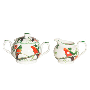 King Parrot Sugar and Cream Milk Set Bird Fine Bone China w Gift Box