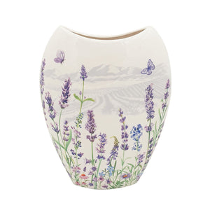 Lavender Farm Vase 25.5cm Fine Bone China w Box Summer Plant Gift Xmas