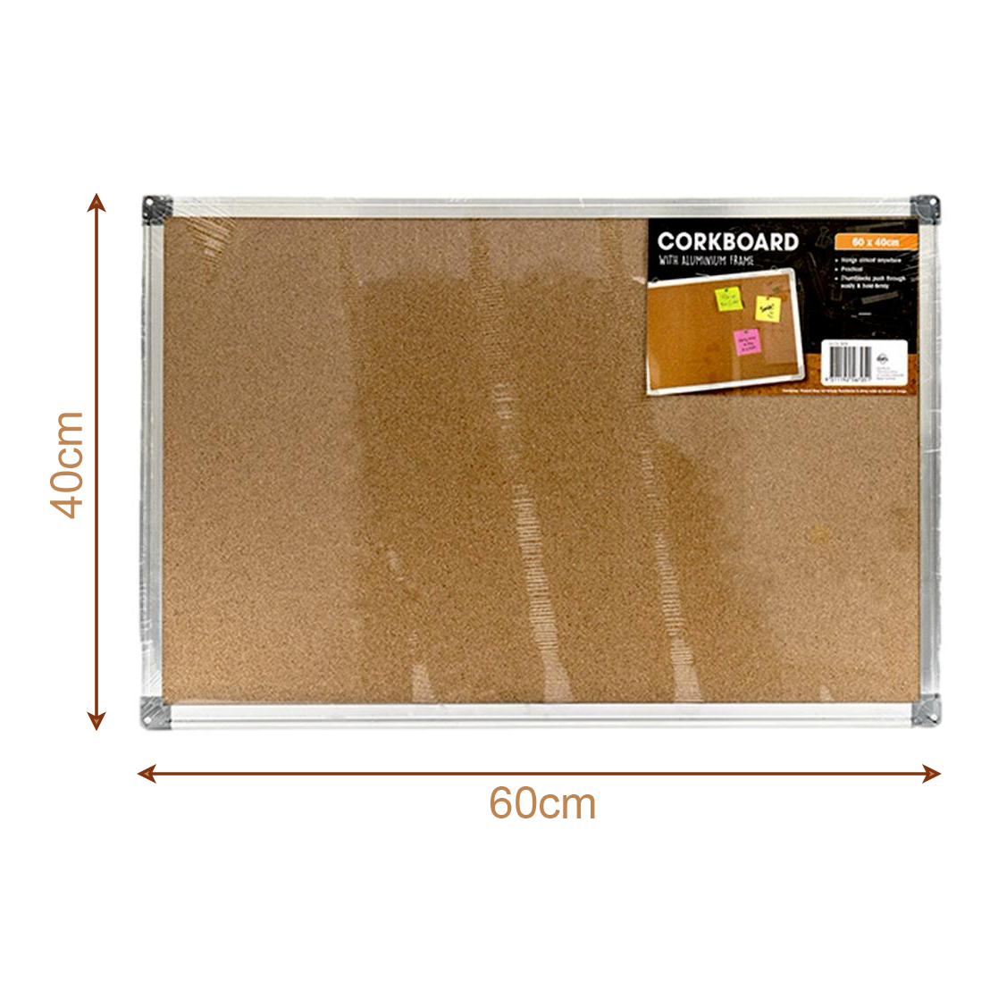 Corkboard Pin Cork board Aluminium Frame Notice Memo Wall Hanging 40 X 60cm