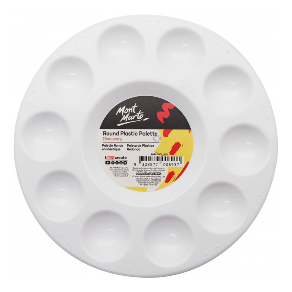 Mont Marte Round Plastic Palette 17cm