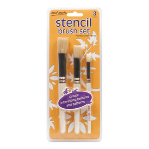 Mont Marte Professional Stencil Brush Set 12/8/4 Craft Arts Supply