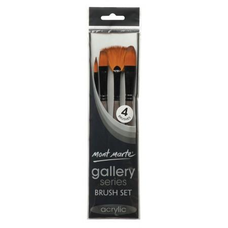 4pc Mont Marte Acrylic Paint Brushes Art Artist Painting Brush Set Taklon