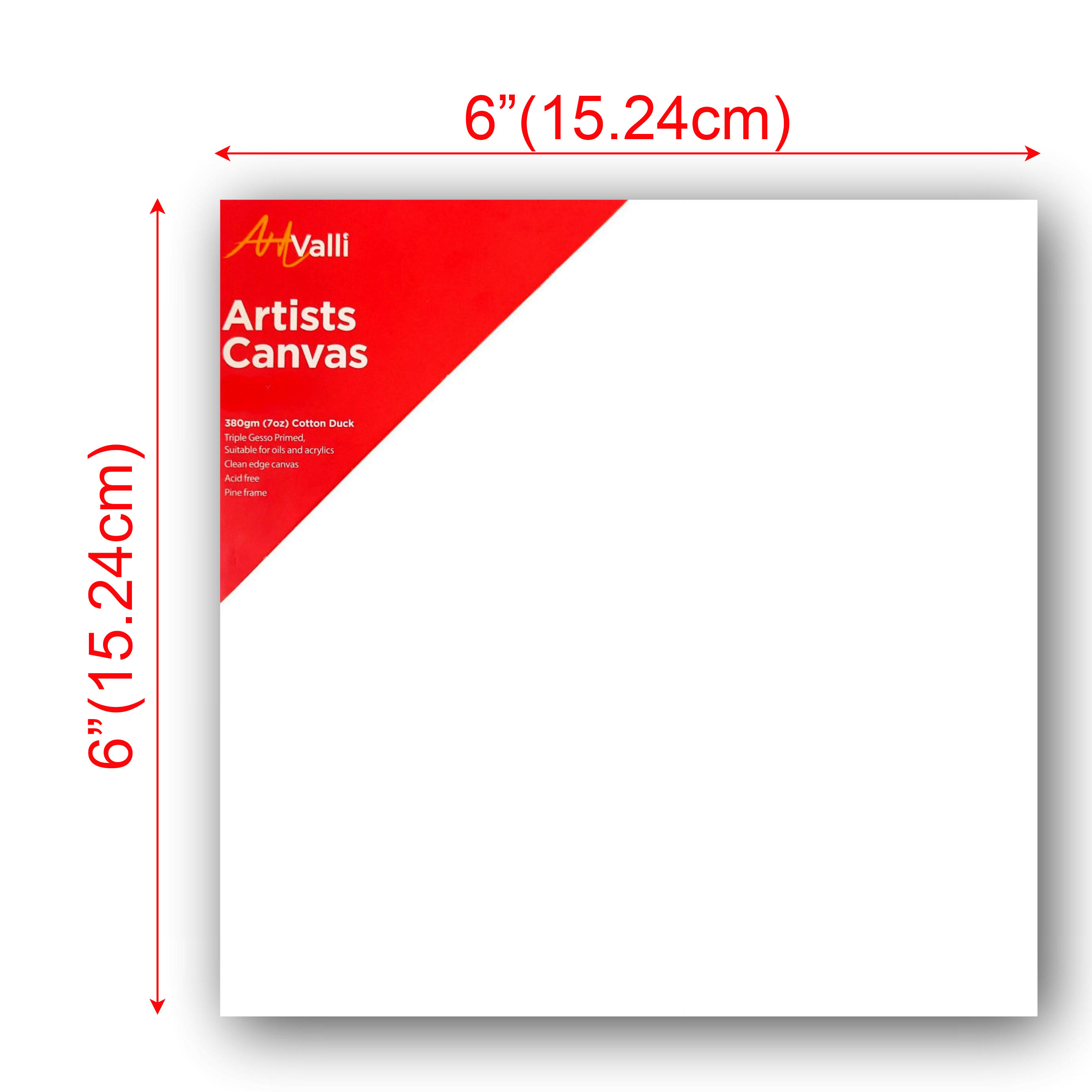 Artist 37mm Thick Stretched Blank Canvas Painting 6"X6" 15 X 15cm 380gsm