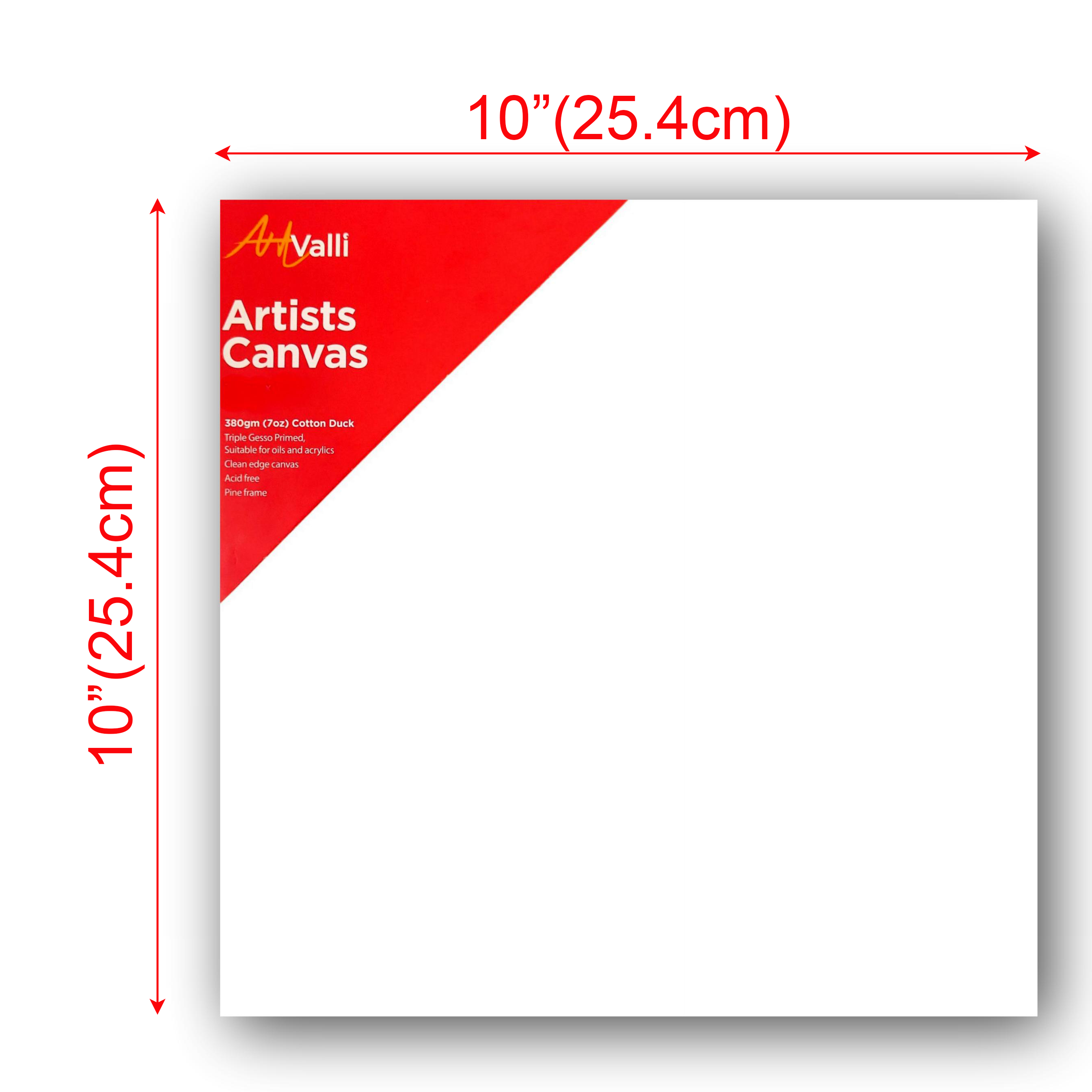 Artist 37mm Thick Stretched Blank Canvas Painting 10"X10" 25 X 25cm 380gsm