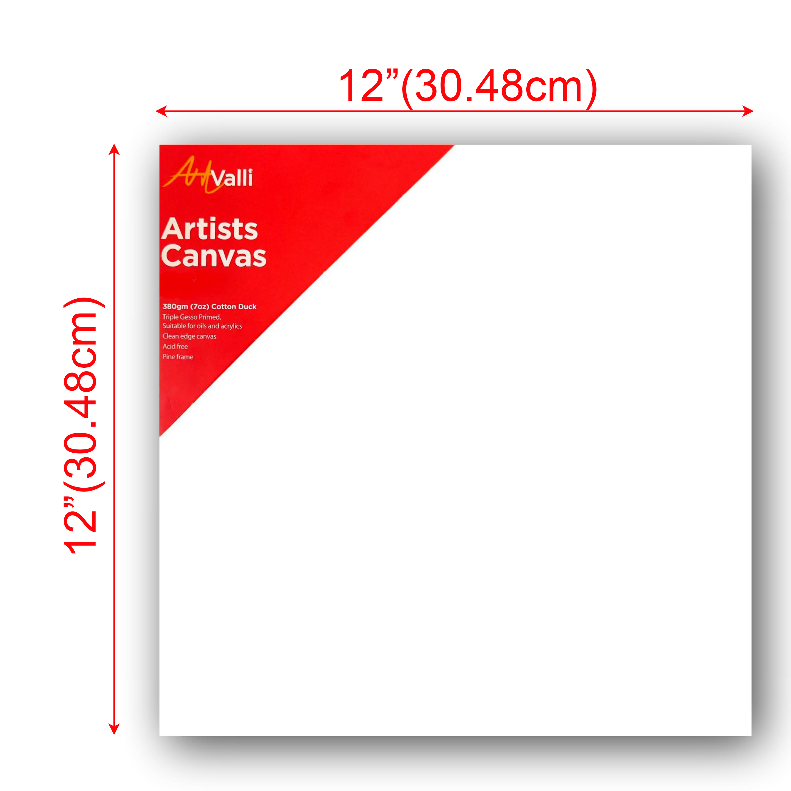 Artist 37mm Thick Stretched Blank Canvas Painting 12"X12" 30 X 30cm 380gsm