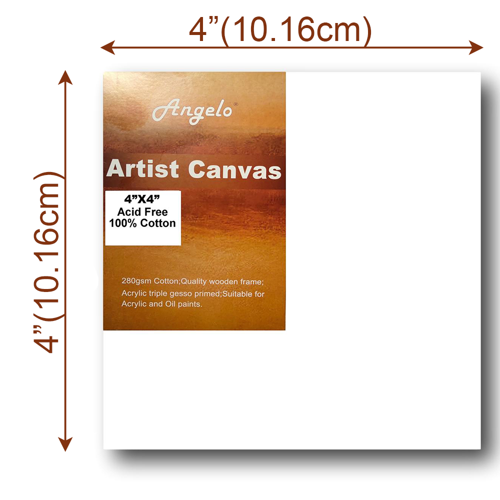 Artist Painting Canvas Stretched Blank Canvas 4"X4" 10cm x 10cm 280gsm Art Craft