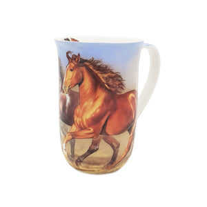 New Fine Bone China Horse Horses Coffee Tea Mug w Handle Cup 405cc