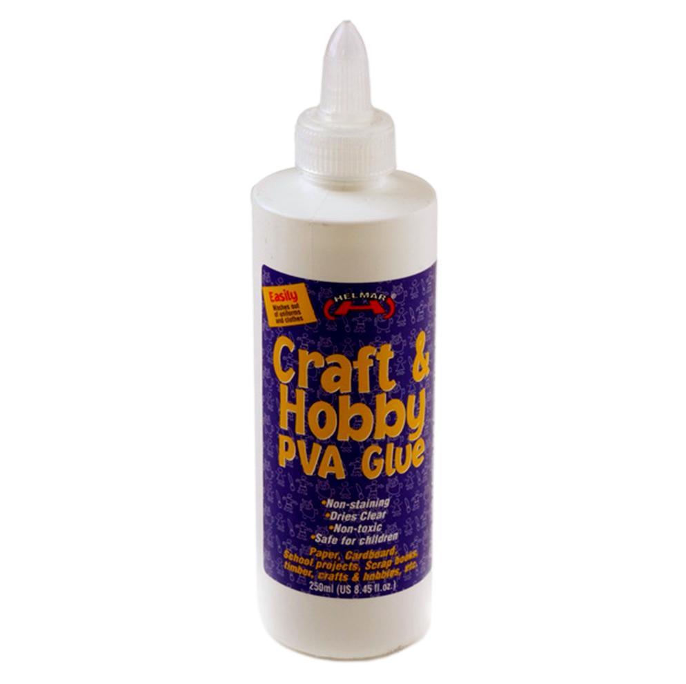 Helmar Craft & Hobby PVA Glue Bottle Dries Clear Non Toxic Safe F Children 250ml