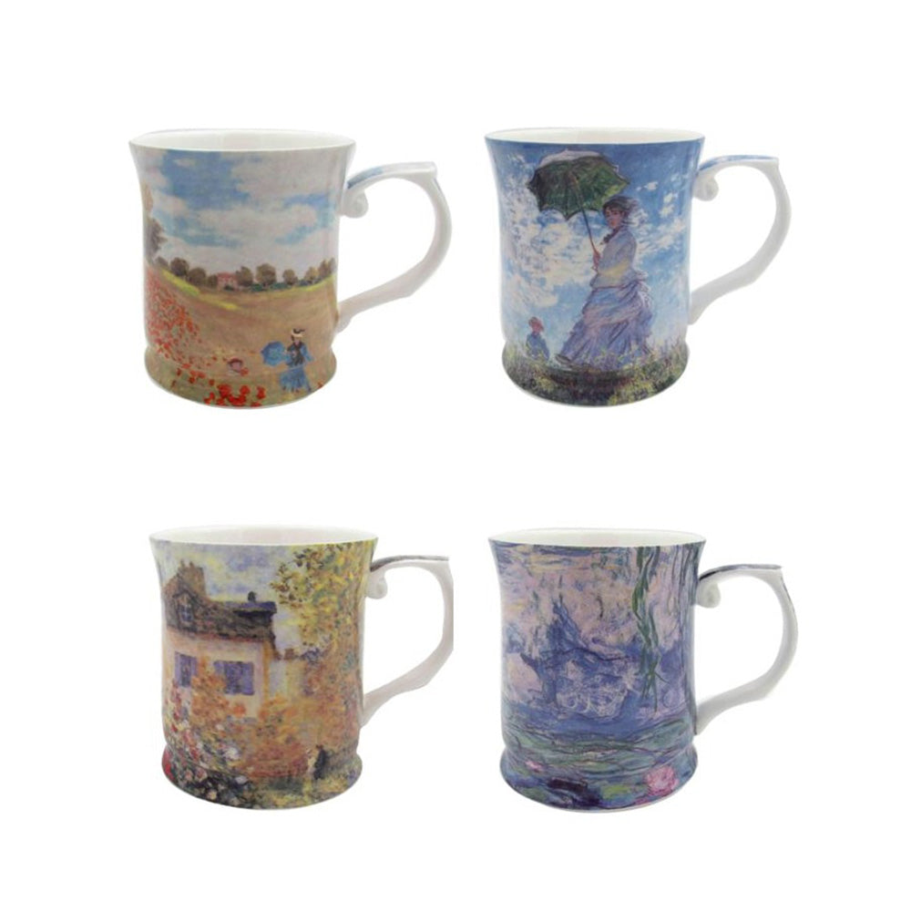 Set of 4 Fine Bone China Mug Monet Impression Coffee Tea Mug Cup 415ccGift Box