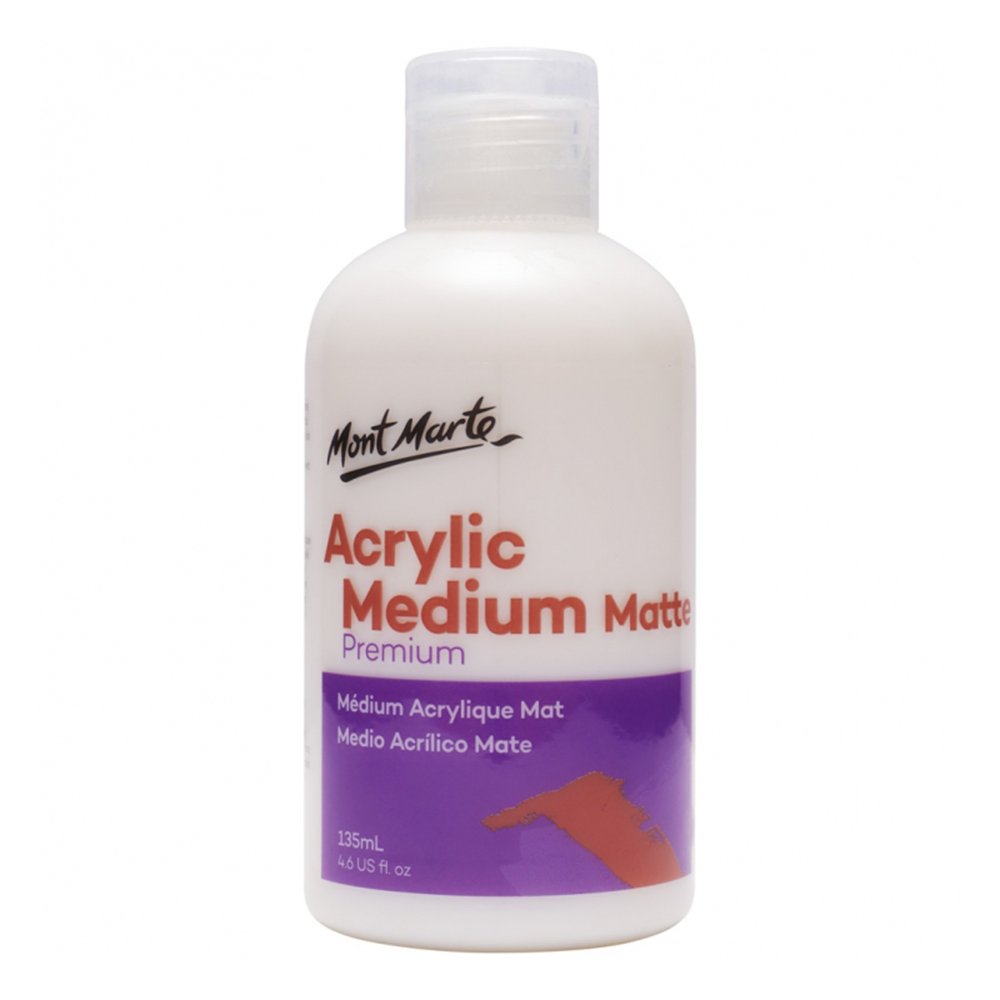 Mont Marte Acrylic Paint Medium Matte Medium 135ml Bottle Art Paint