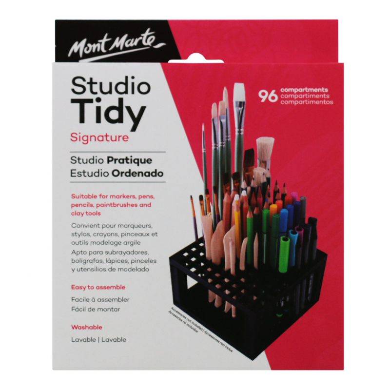 Mont Marte Studio Tidy Paint Brush Pencils Holder Organizer Table Organize Art