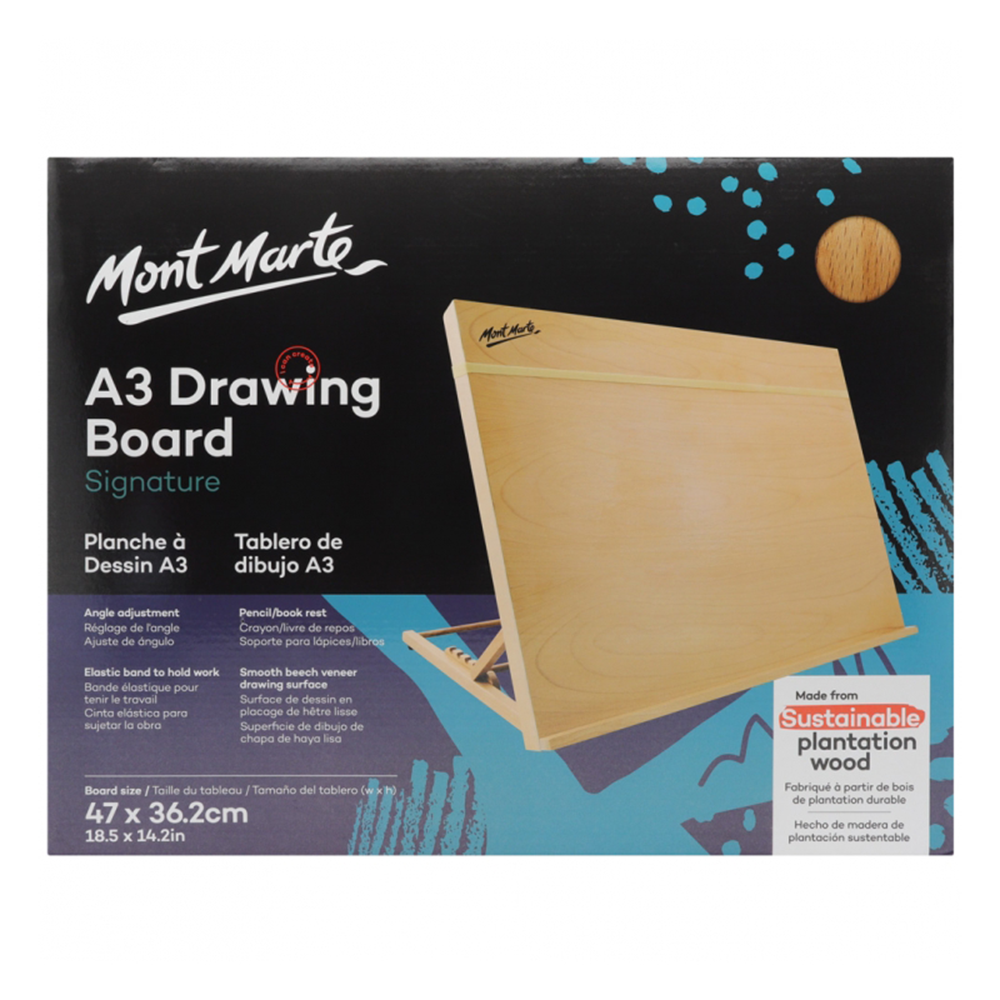 Mont Marte Drawing Board A3 Foldable Adjustable Easel Art Wooden Drawing Board