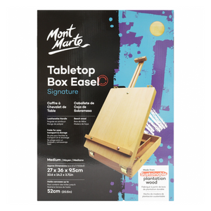 Mont Marte Desk Easel Medium Tabletop Box Style Beech Wood Arts supply