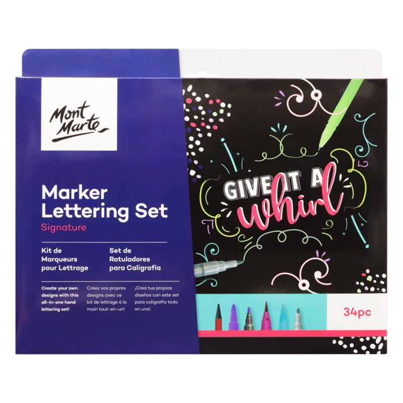 34pc Marker lettering Set Mont Marte Signature Marker Lettering Arts Craft Pen