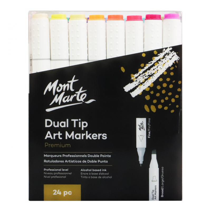 12x Mont Marte Adult Colouring Brush Markers Amzaing Flexi Tips For Colouring