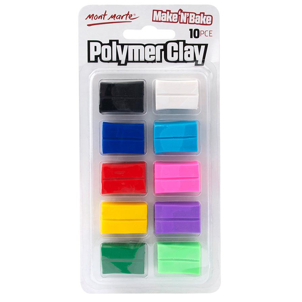 Polymer Clay 10pce Mont Marte Make n Bake Set Assorted Colours Art Craft