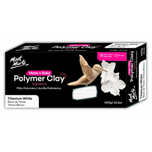 Polymer Clay 400g Modelling Clay Make n Bake Mont Marte Titanium White