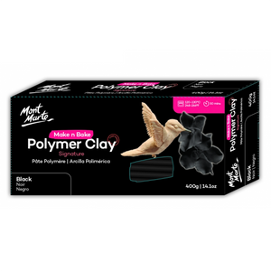 Polymer Clay 400g Modelling Clay Make n Bake Mont Marte Black