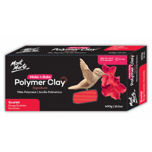 Polymer Clay 400g Modelling Clay Make n Bake Mont Marte Scarlet