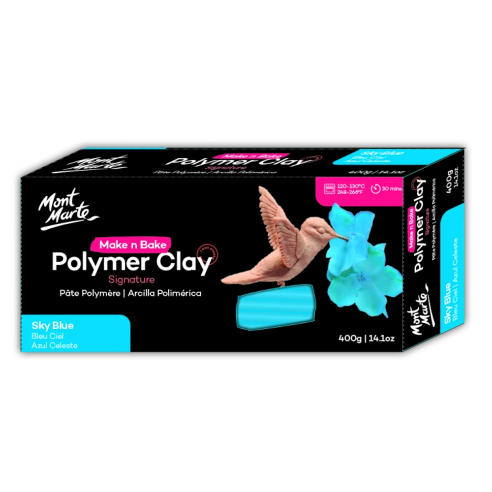 Polymer Clay 400g Modelling Clay Make n Bake Mont Marte Sky Blue