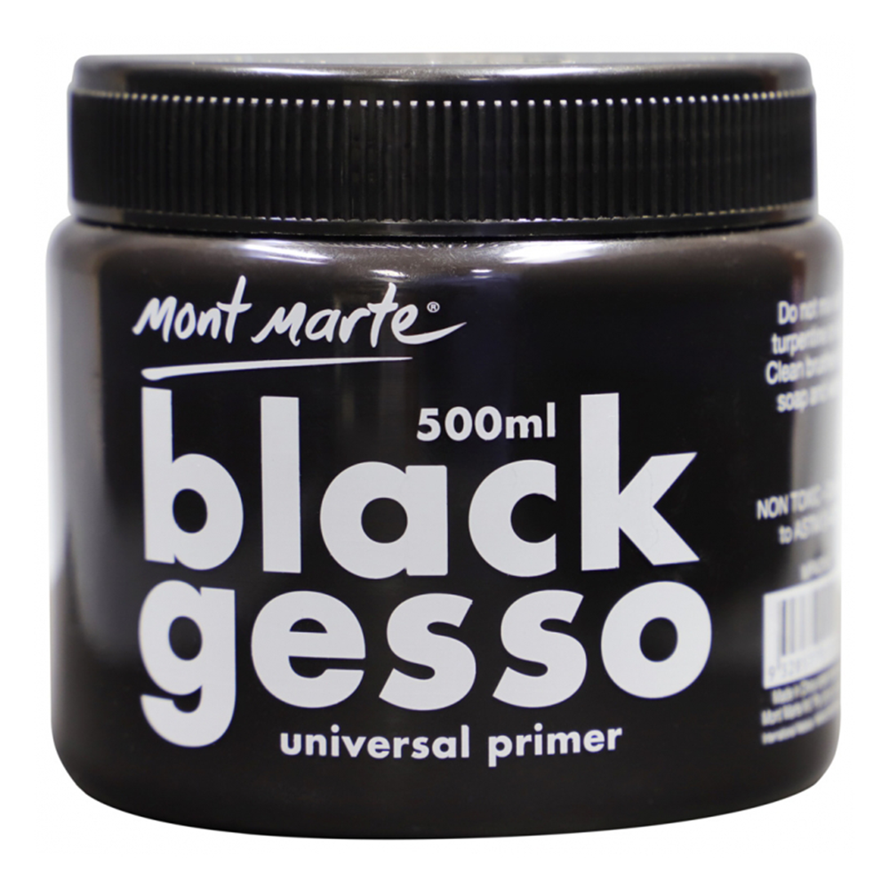 Mont Marte Black Gesso Universal Primier 500ml Non-Toxic Wholesale Art Supply