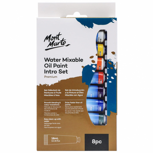 Mont Marte Water Mixable Oil Paint Intro Set 8pce x 18ml Arts Craft