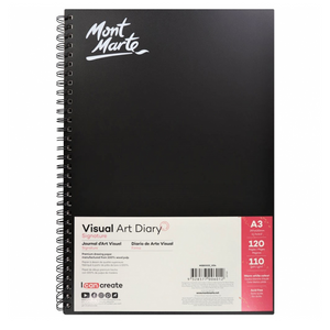 Mont Marte Visual Diary Book A3 120 page Sketch Drawing Pad Art White Paper