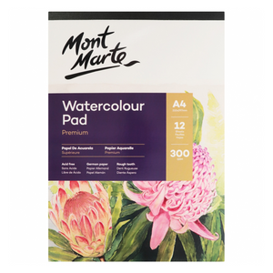 Mont Marte Watercolour Pad A4 12 Sheet 300gsm German Paper Drawing Painting Book